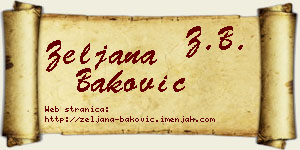 Željana Baković vizit kartica